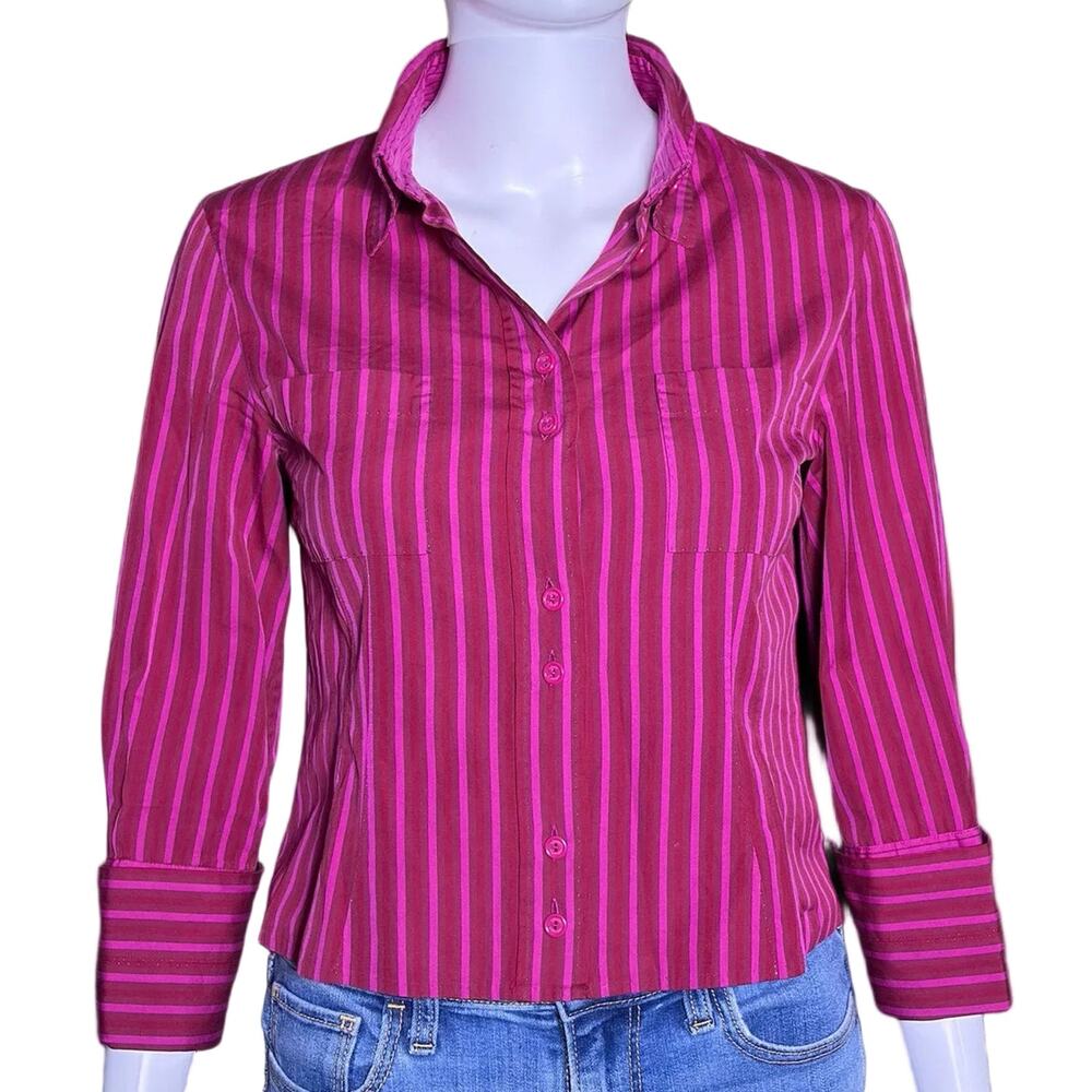 Louis Vuitton Marc Jacobs Y2k French Cuff Striped Shirt with Cufflinks FR36